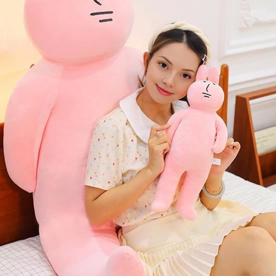 Regenbogen Hase Plüschtier Langohr Hase Körperkissen Weicher Hase Stofftiere Heimdeko Geschenk für Kinder