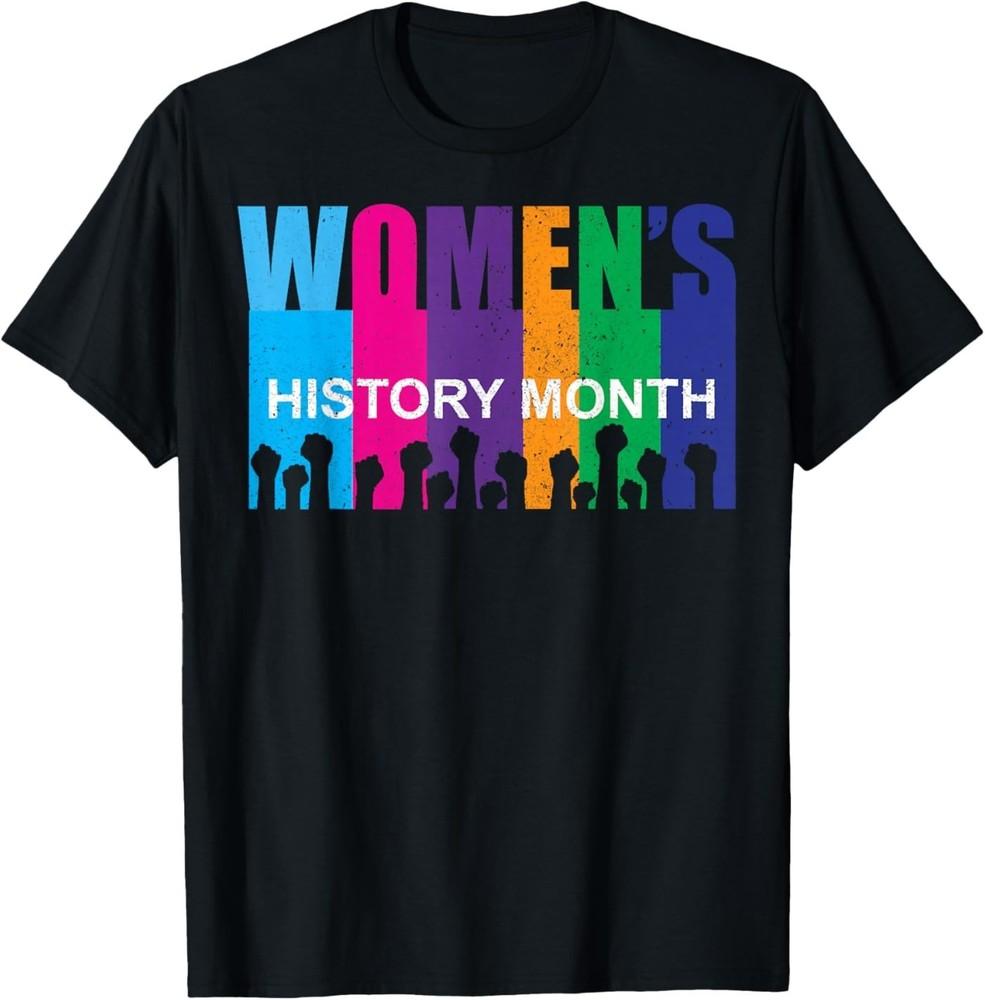 March Women's History Month Retro Distressed T‑Shirt