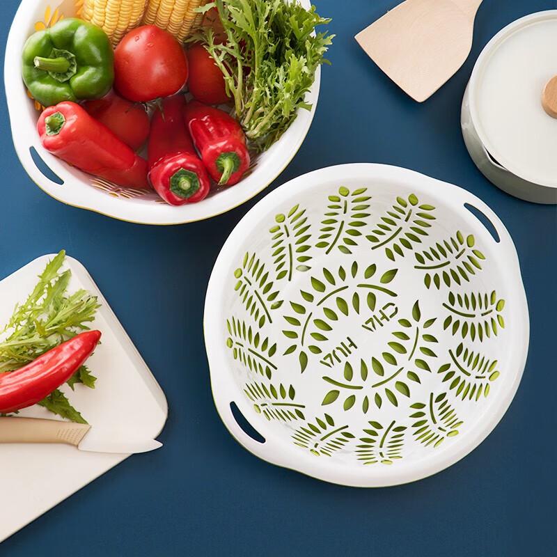 Chahua Double-Layer Plastic Draining Basket