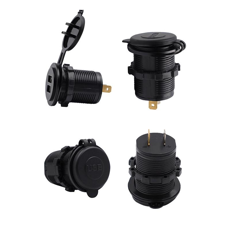 1Pcs 5V 2.1A/1A Car Charger Waterproof Port Socket Cigarette Lighter 12V/24V Dual Usb Outlet Replacement For Rv Camper Accessory