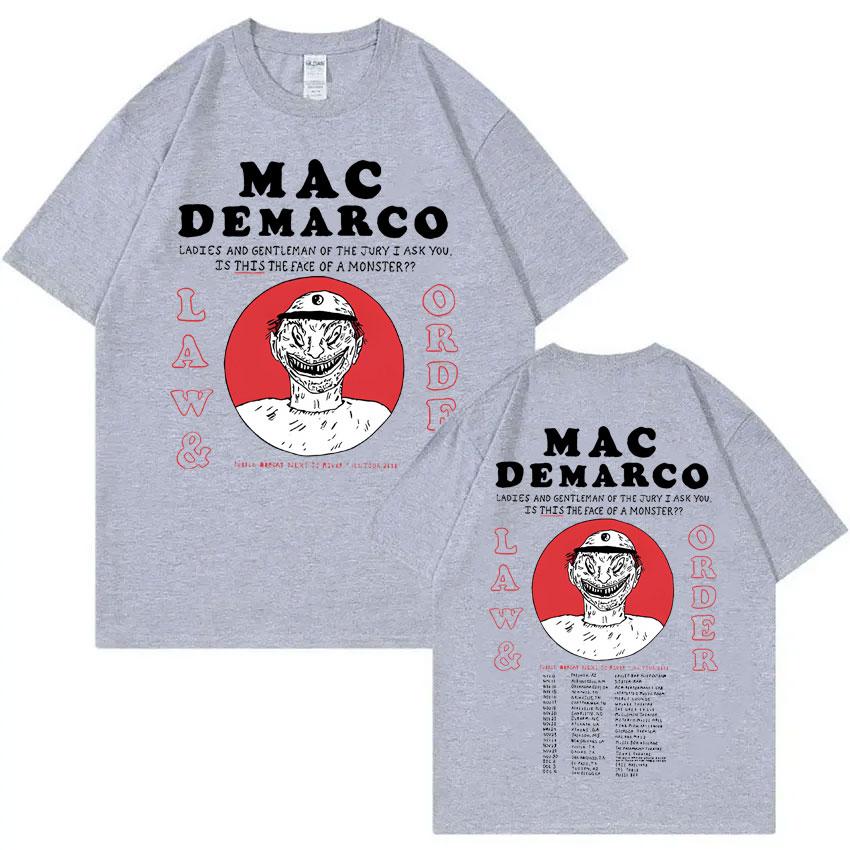 Singer Mac Demarco Law & Order Double Sided Print T-shirt Men Women Fashion Vintage Oversized Tshirt Men's Casual Cotton T Shirt