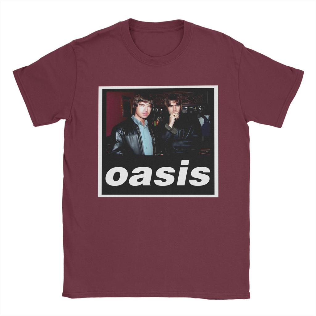 Novelty O-Oasis Rock Band Tshirts Men's O-neck Short Sleeve Tops Shirts  100%Cotton Summer Tops