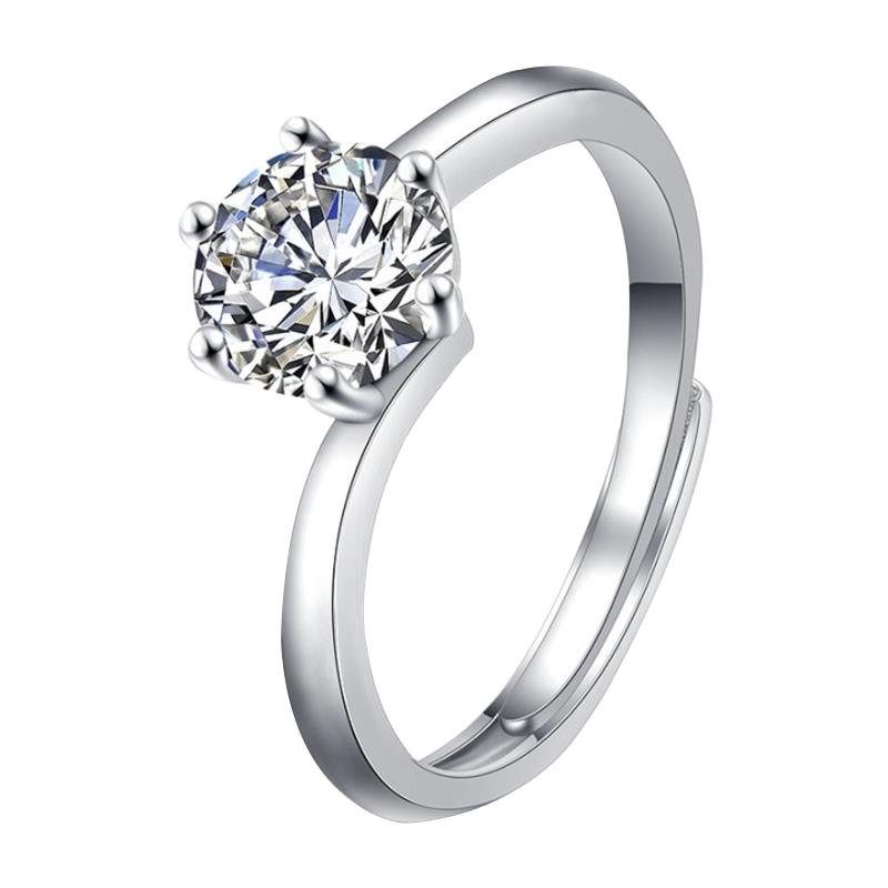Elegant 1 Carat Moissanite S925 Silver Engagement Ring