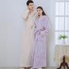 Matching Couple Hooded Flannel Bathrobes - Thick, Long Coral Fleece for Autumn/Winter
