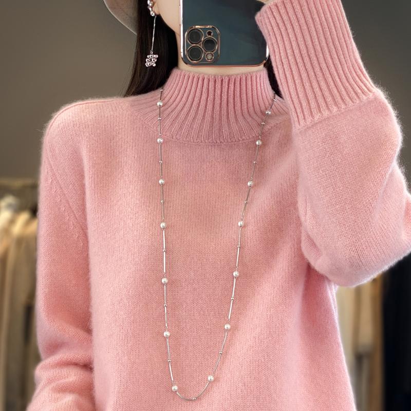 

Женский кашемировый свитер Qinghe кашемир 30% кашемир 70% шерсть осенне-зимний пуловер теплый и модный XXL розовый