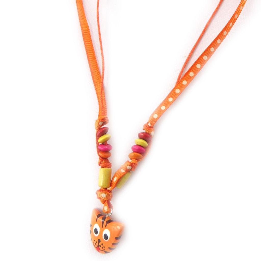 Les Trésors De Lily [J8203] - Orange 'Cats' Designer Necklace