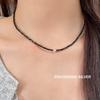 S925 Sterling Silver Black Agate Necklace & Bracelet Set for Women - Luxury Natural Stone Jewelry