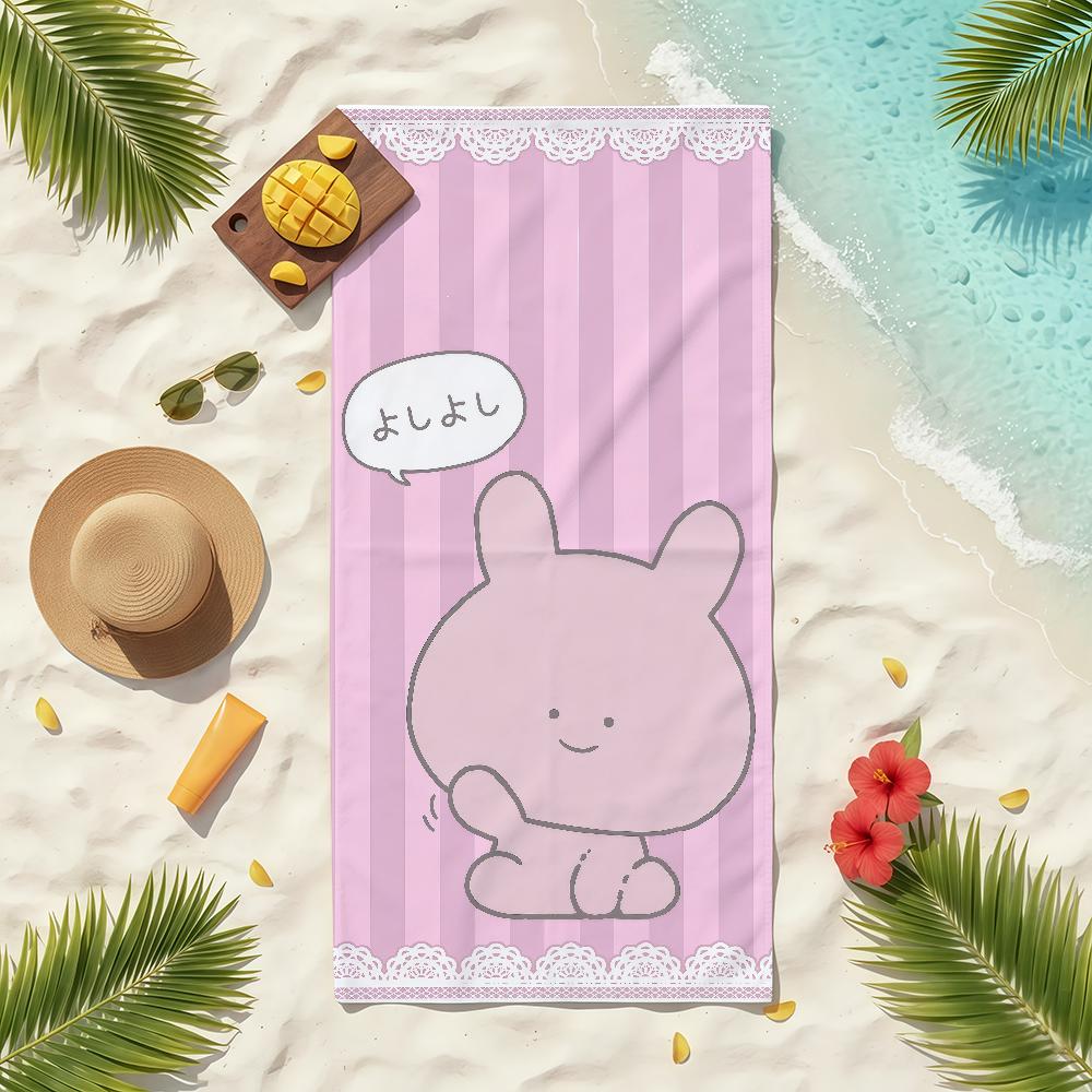 Cartoon A-Asamimichan Cute Bunny Towel Soft Pool Gift For Travel Gym Shower Camping Quick Dry Sports Beach Towels