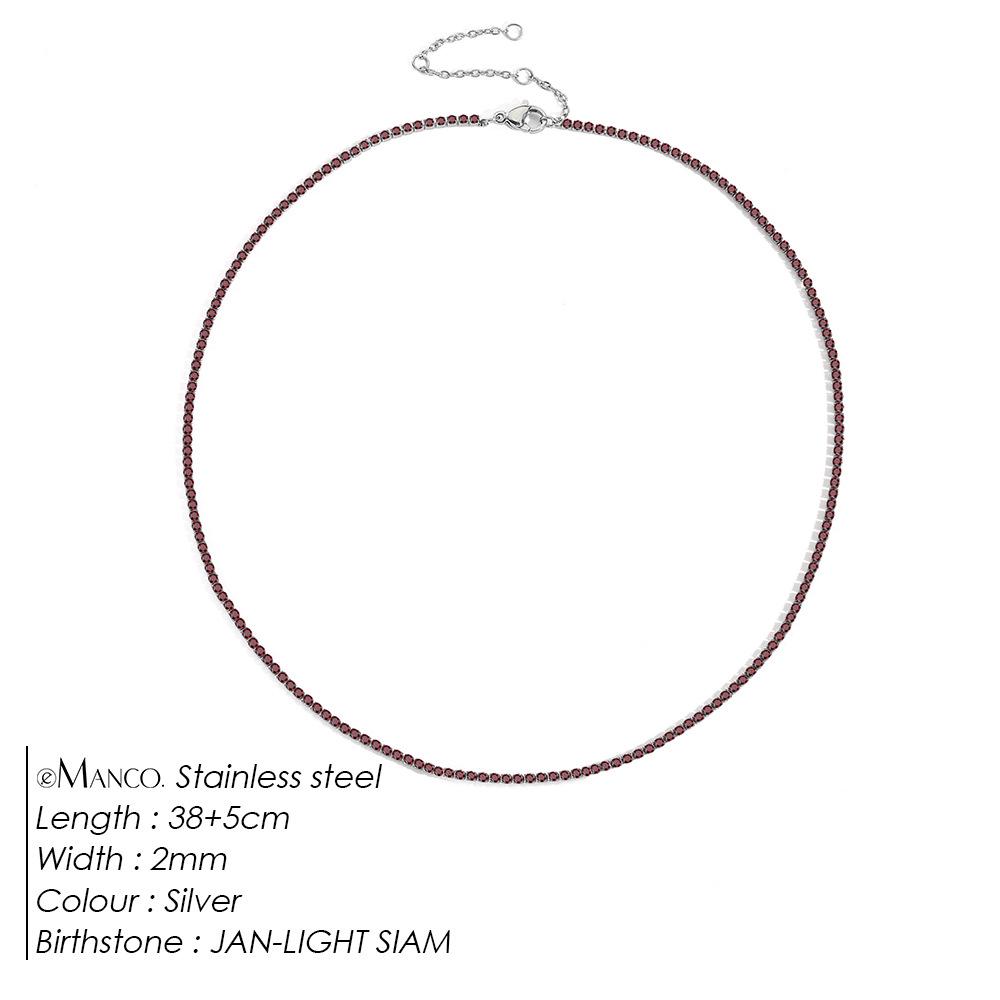 eManco Starry Sky Women's Retro Tennis Necklace - Full Diamond Clavicle Chain with European & American Design, Temperament & Personality Style.
