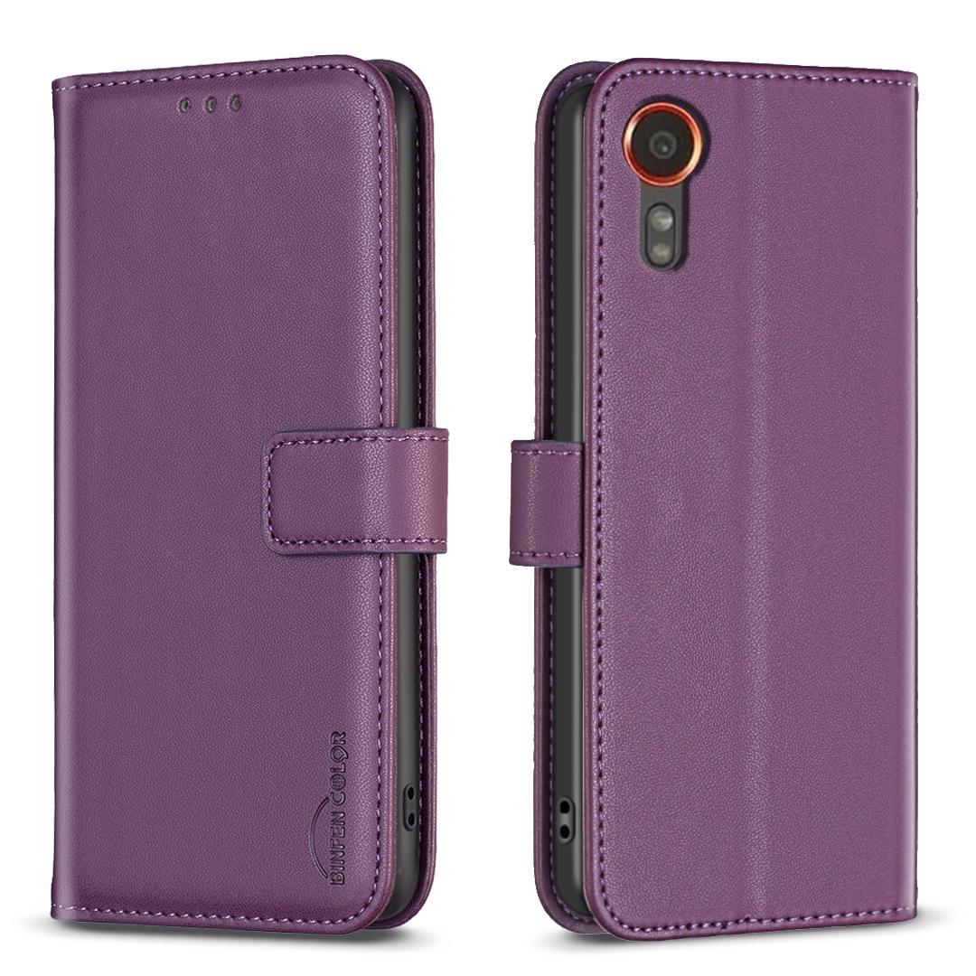 

BINFEN COLOR BF17 для Samsung Galaxy Xcover7 флип кожаный чехол-кошелек чехол для телефона Dark Purple