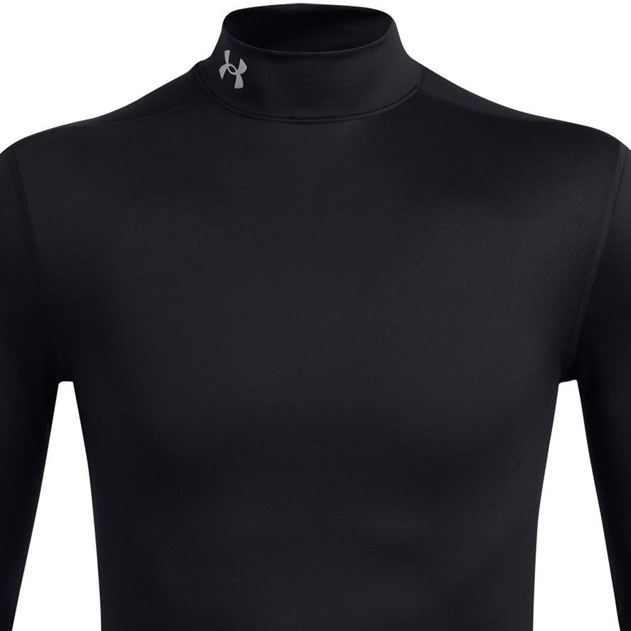 Under Armour Coldgear Solid Slim Fit Stand Collar Versatile Long Sleeve T-Shirt Men Tops Black 1386942-001