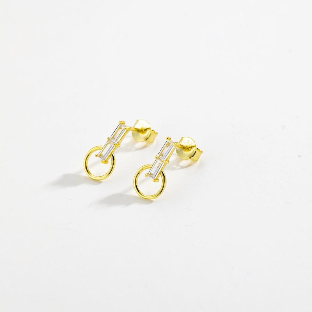 ANDYWEN 925 Sterling Silver Circle Zircon CZ Luxury Stud Earring Fine Jewelry