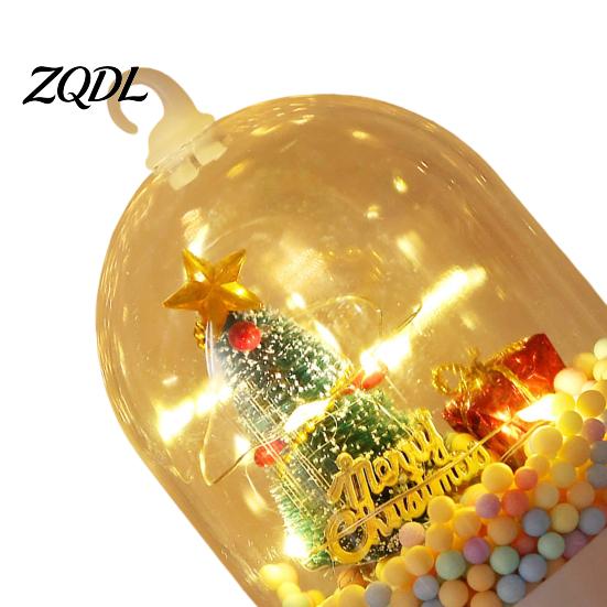 Led Bedside Lamp for Kids Christmas Tree In Dome with LED Light, Mini Cedar Light Up Holiday Atmosphere Hanging Ornament, Battery Powered Decorative