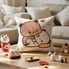 Bubu duda Mochi Peach Cat Cushion Cover Silky Short Plush with Invisible Zipper Dustproof Sofa Pillow Cover for Home Decor