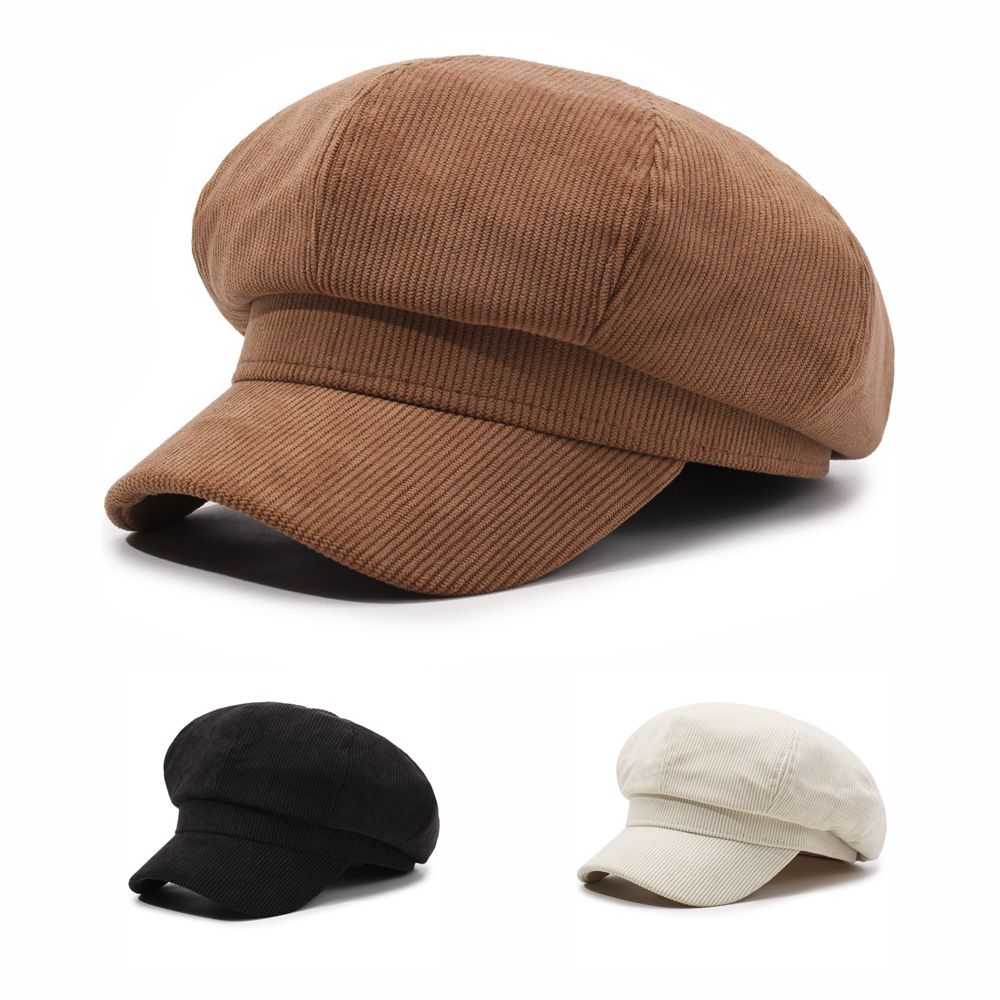 Adjustable Newsboy Cap Retro Painter Hat Casual Octagonal Cap Autumn Winter