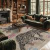 Bohemian Living Room Carpet Large Area Tiger Print Bedroom Rugs Machine Washable Foldable Non-slip Coffee Table Mats Alfombra 
