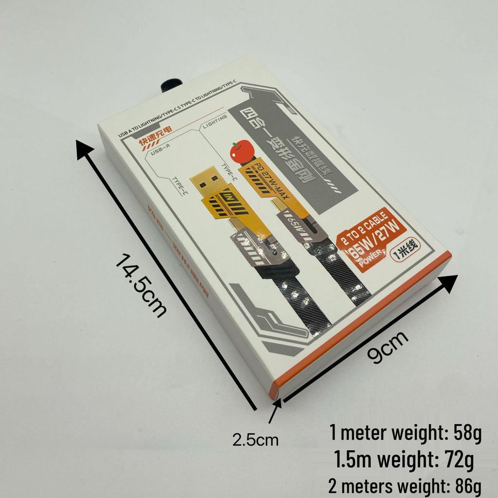 Mecha 4-in-1 Zinc Alloy Fast Charging Type-C Multi-Head Car Cable