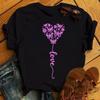 New Fashion Women Black T Shirt Friends Gift Flower Love Print Cute Tee Shirt Female Harajuku Tops Woman Short Sleeve T -Shirts