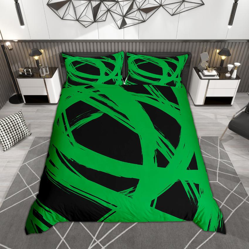 

Comforter Homewish Modern Geometric Contemporary Stripe Bedding Set Watercolor Aesthetic Comforter Set Comforter (quilt)-EU Single(135*200cm)3pcs