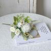 Artificial Small Fresh Silk Rose and Hydrangea Bridal Bouquet for Wedding and Decoration