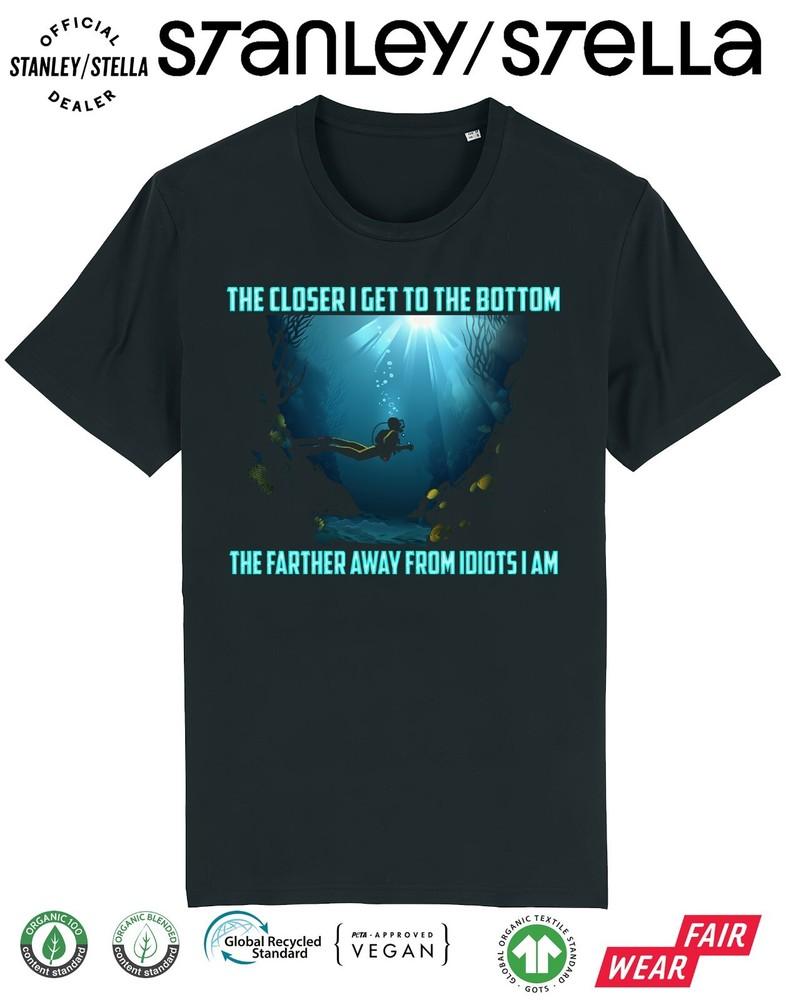 

Мужская забавная футболка для дайвинга Спускаюсь ближе ко дну - дальше от идиотов Я есть 4XL