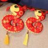 Red Chinese Knots with Tassels Good Fortune Tree Ornaments 2025 Year of Snake Lunar Year Hanging Pendants Spring Festival Decor