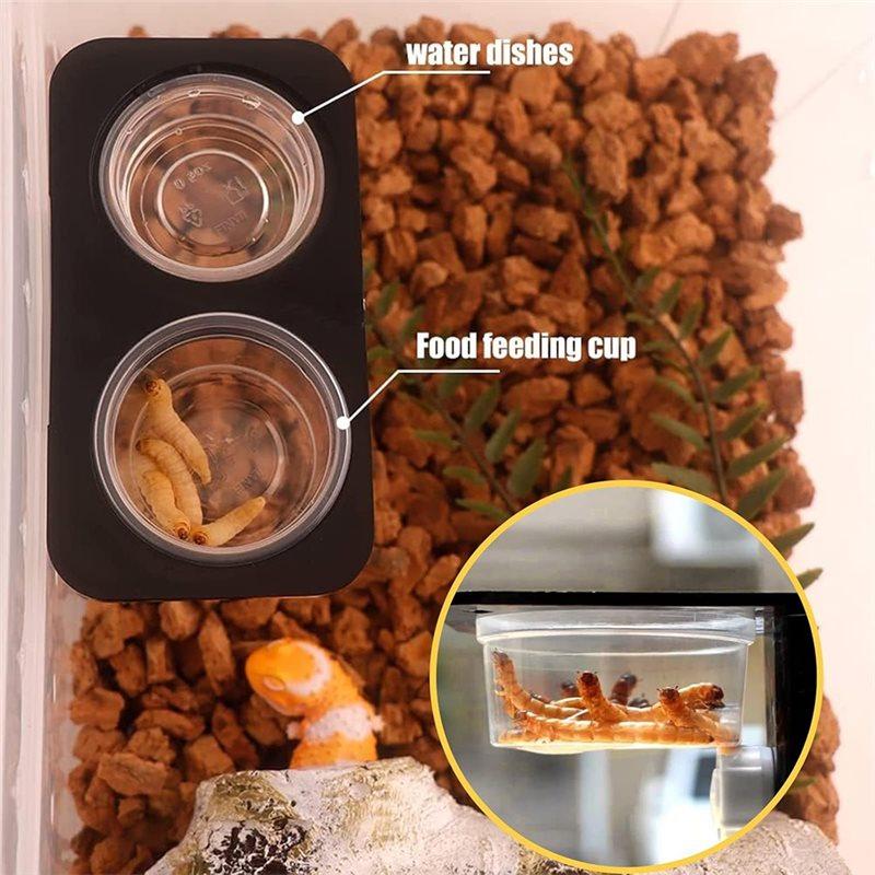 Reptile Feeding Bowls 120 Pcs Crested Gecko Food And Water Feeding Cups, For Lizard And Small Pet Ledge Supplies Feeder