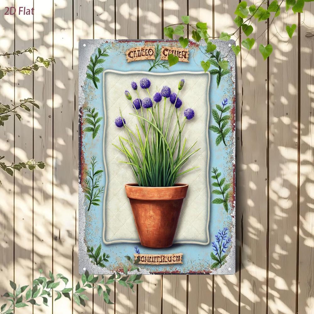 Vintage Metal Wall Poster – Floral Garden Decor, 20x30cm