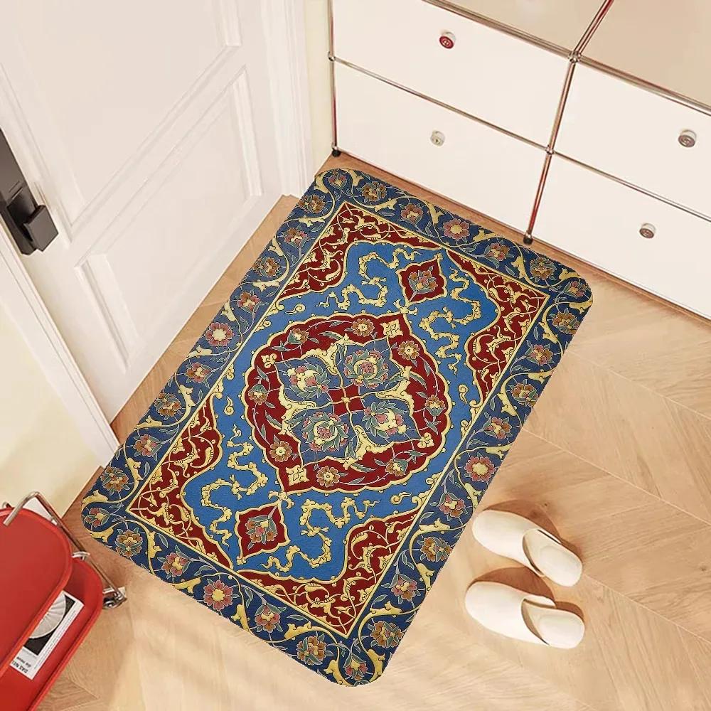 

Vintage Persian-style Non-slip Rug Suitable for Entryways Sofas Bathrooms Bedrooms and Living Room Rug Decorations 40x60CM