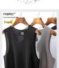 Men's Plaid Ice Silk Sleeveless Quick-Dry Tank Top - Breathable, Seamless Sports Fitness Undershirt for Summer.