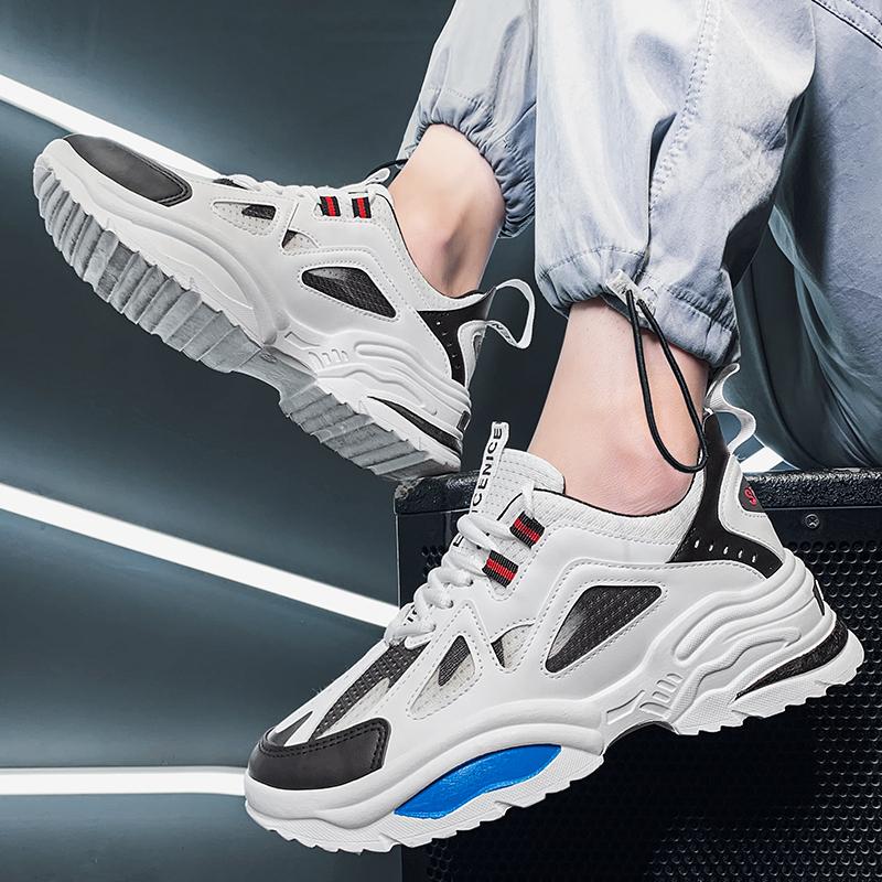 Men's Thick Soled Casual Sports Shoes Soft Soles Four Seasons Comfortable Student Outdoor Running Shoes Fashion Male's Sneakers