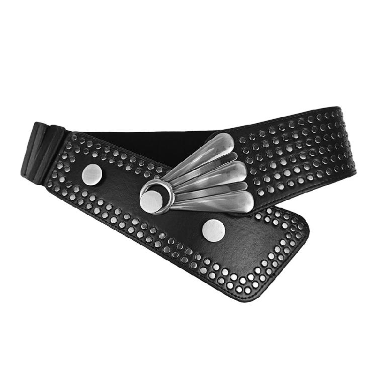Ремень-корсет с заклепками, эластичный, широкий, для костюмированной вечеринки, женская мода, эластичный пояс на талию, украшение на талию