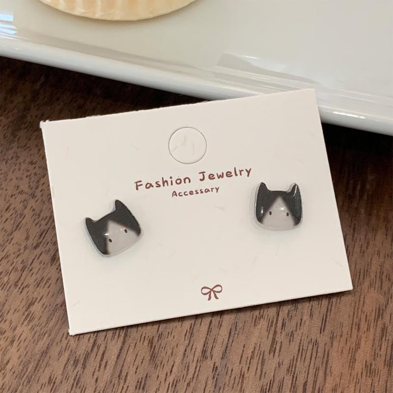 

1/3/6 пар Милые мультяшные мини-серьги-гвоздики в виде кошек, Кавайные серьги с животными для женщин, Минималистичные изящные украшения, Аксессуары для подростков с бусинами