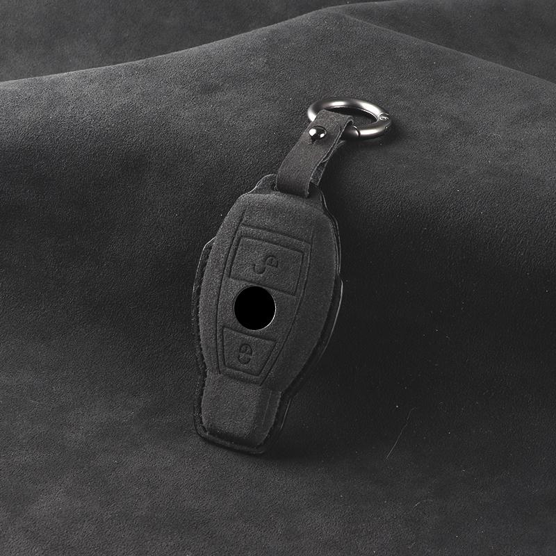 Lederen Suède Autosleutelhoes Cover Shell voor Mercedes Benz A B C E S G Klasse W204 W205 W212 W213 W176 W177 GLC CLA AMG Accessoires