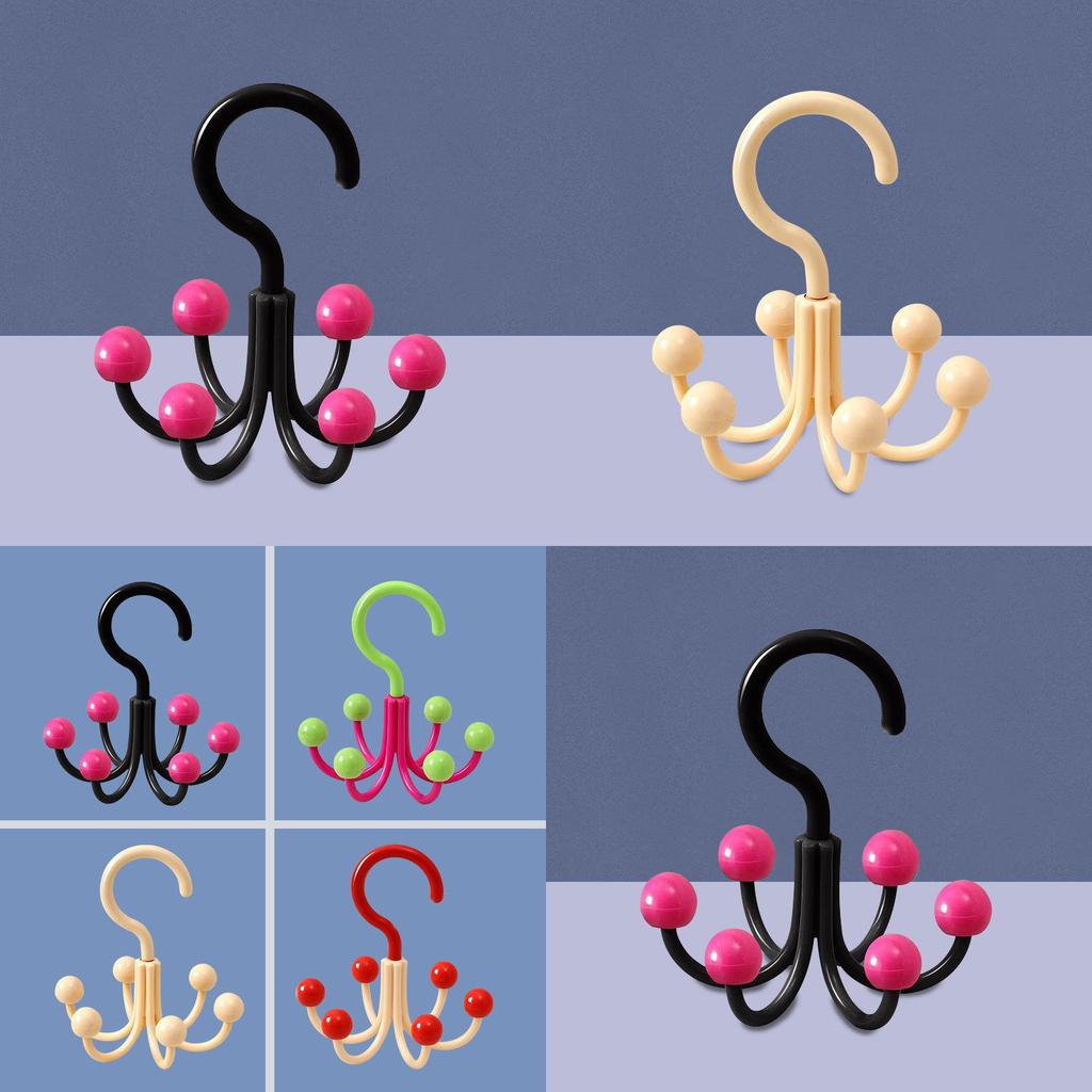 Multipurpose Six Claw Hook With Rotating Claws For Home And Dormitory Storage