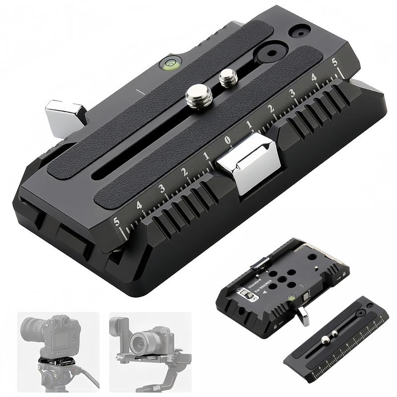 Lanxire 120mm Tripod Quick Release Plate & Clamp Kit for Manfrotto 501 502 DJI Gimbals QR Plate, Camera Quick Release Mount