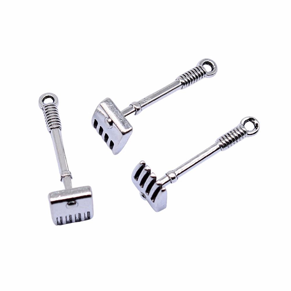 Hammer Charms Multi Color Alloy Pendants For Tool & Construction Themed Jewelry
