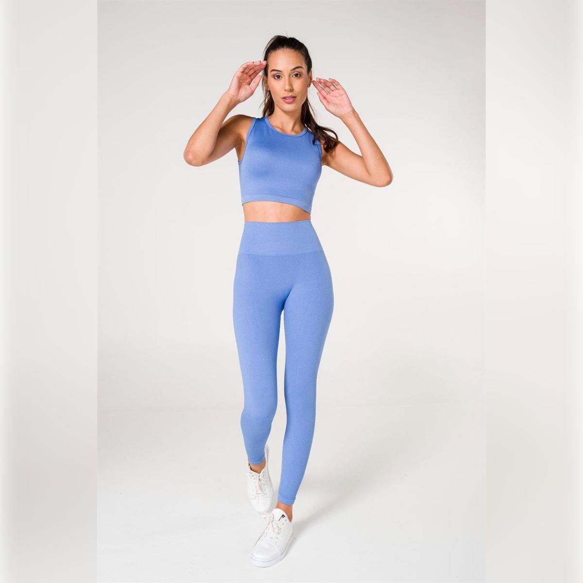 

Ребристі безшовні скульптурні легінси XS/S синій