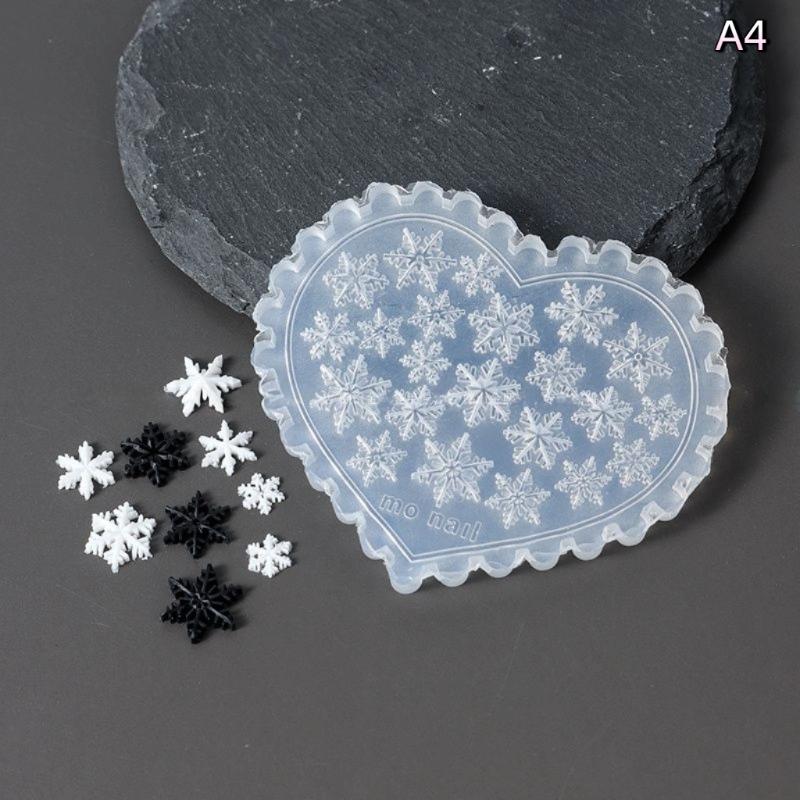 1Pcs Silicone Nail Mold Christmas Snowflakes Butterfly Flower 3D Relief Nail Template Nail Art Decorations Nail Art Mold