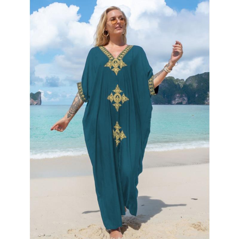 

Женская мода лето весна рукава 1/2 V-образный вырез свободная талия повседневные платья Size: One Size