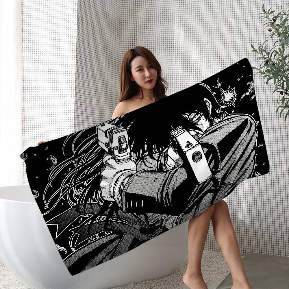 Horror Anime H-Hellsing Microfiber Blanket Quick Drying Beach Towels Oversized Printing Super Absorbent Pool Towel Blanket