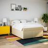 Maison Exclusive - Sommier à lattes de lit avec matelas Crème 140x200 cm Tissu