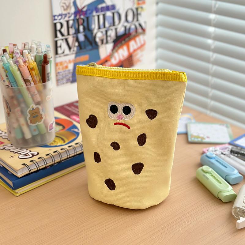 Cookies Creative Pencil Bag Female High-value Student Foldable Pencil Bag Large Capacity Makeup Brush Storage Bag
