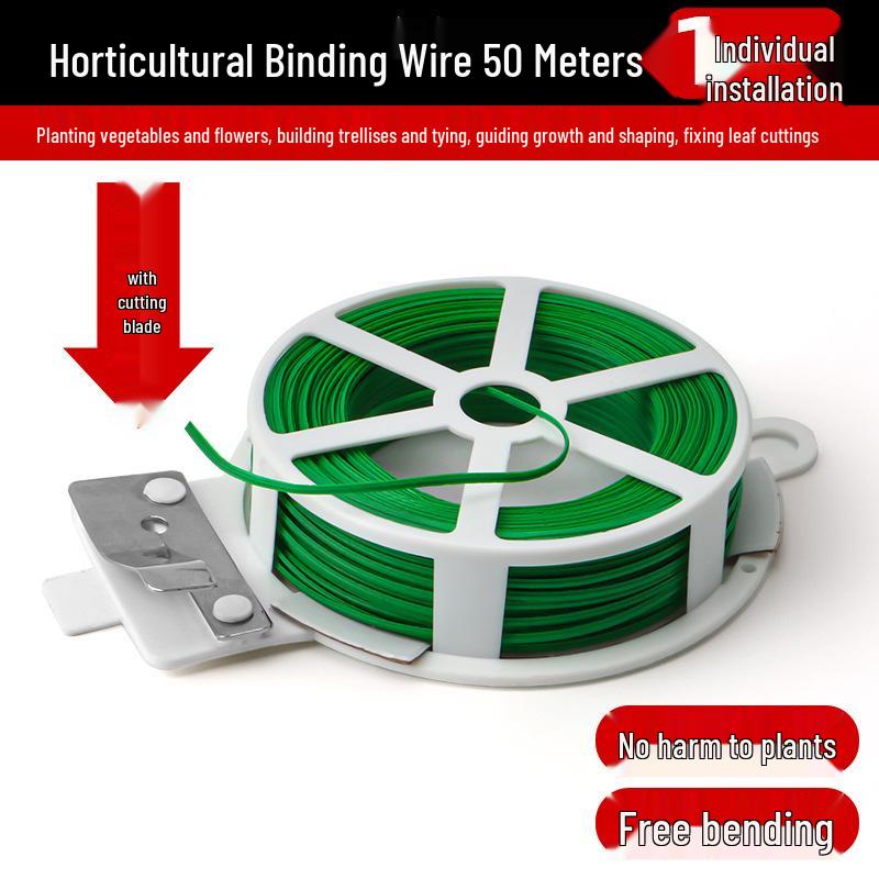 Green Plant Tie Wire for Gardening - Secure Flowers, Roses, and Vegetables