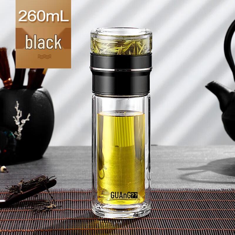 Fuguang Mingdao Double-Wall Glass Tea Infuser Bottle