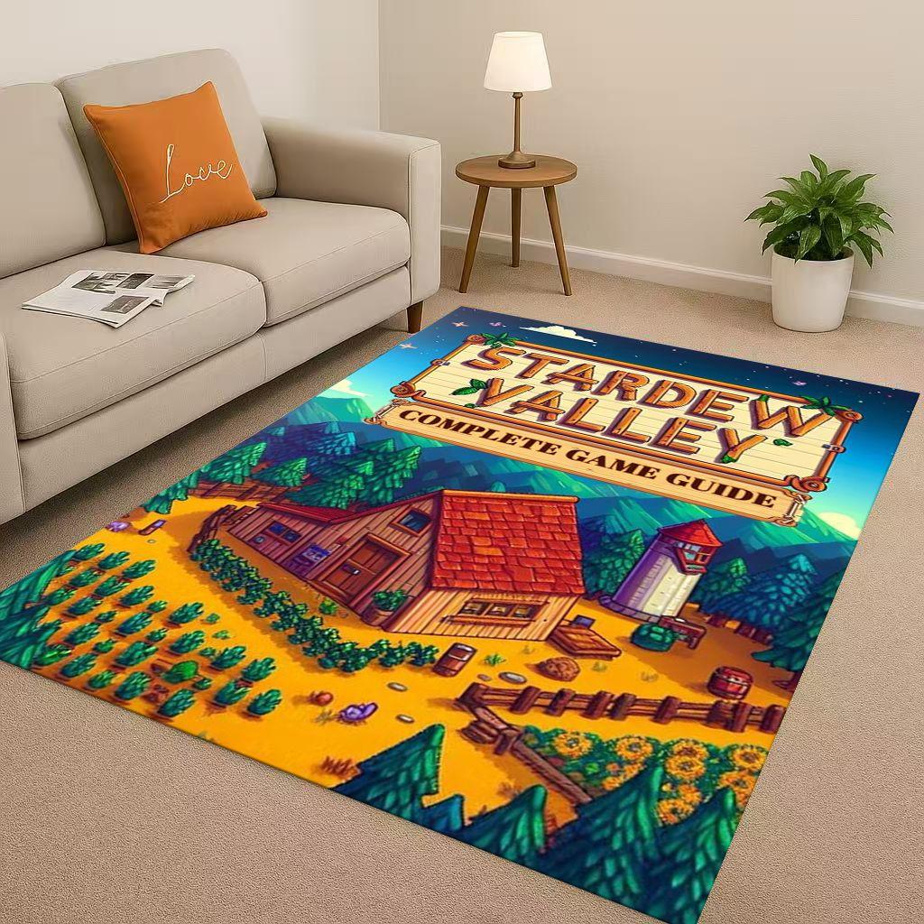 Retro Pixel Game Stardew Valley Farm Map living Room Non Slip Area Rug Soft Carpet for Bedroom Playroom Sofa,Home Decor Doormat