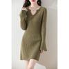 Women's Cashmere Dress Qinghe Cashmere 30% Cashmere 70% Wool Autumn and Winter Cashmere Skirt Soft and Warm