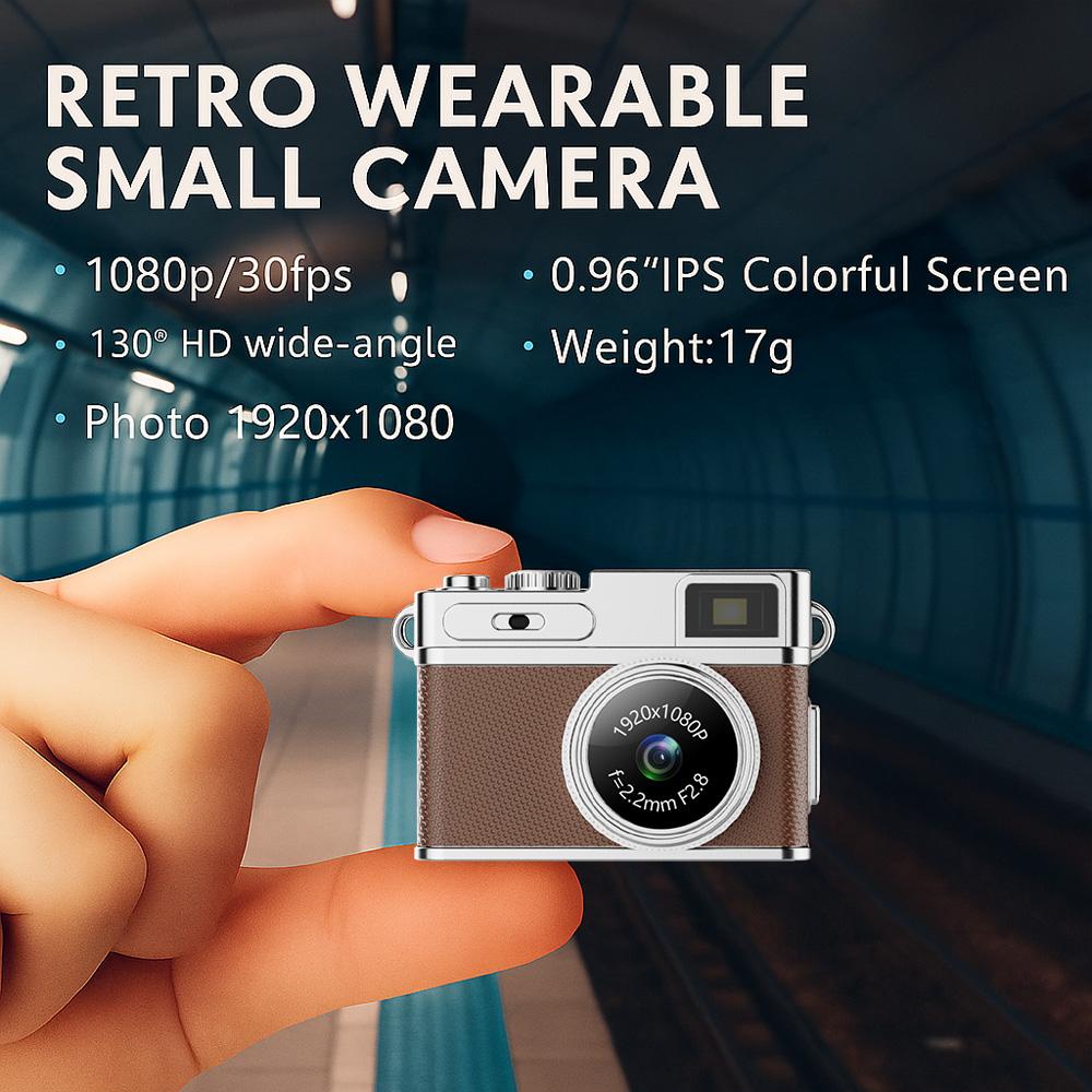 Magecam Retro digitální fotoaparát 1080P Videorekordér LED přisvětlení 0,96palcový IPS displej Přenosný Mini digitální fotoaparát
