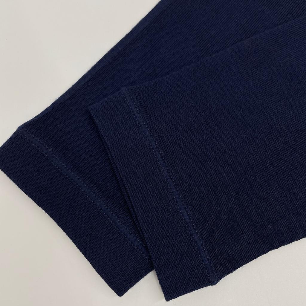 JIL SANDER JSWH751011 Navy Wool V-Neck Knit tops 32 NavyUsed