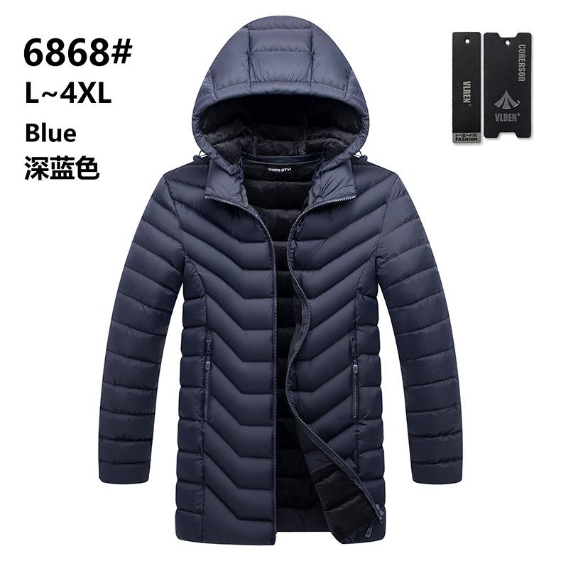 

Мужская бархатная утолщенная хлопковая одежда с капюшоном, пуховая хлопковая одежда, рубчатый хлопок, Европа и Америка XXXXL синий